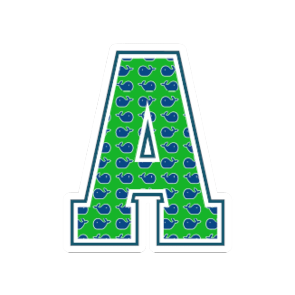 Preppy Letter A Kiss Cut Sticker