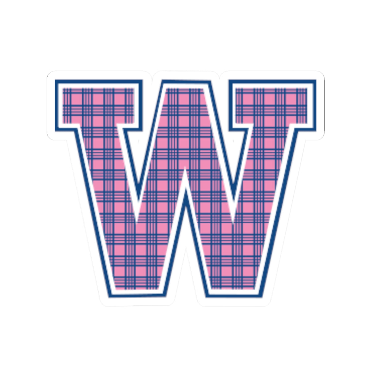 Preppy Letter W Kiss Cut Sticker