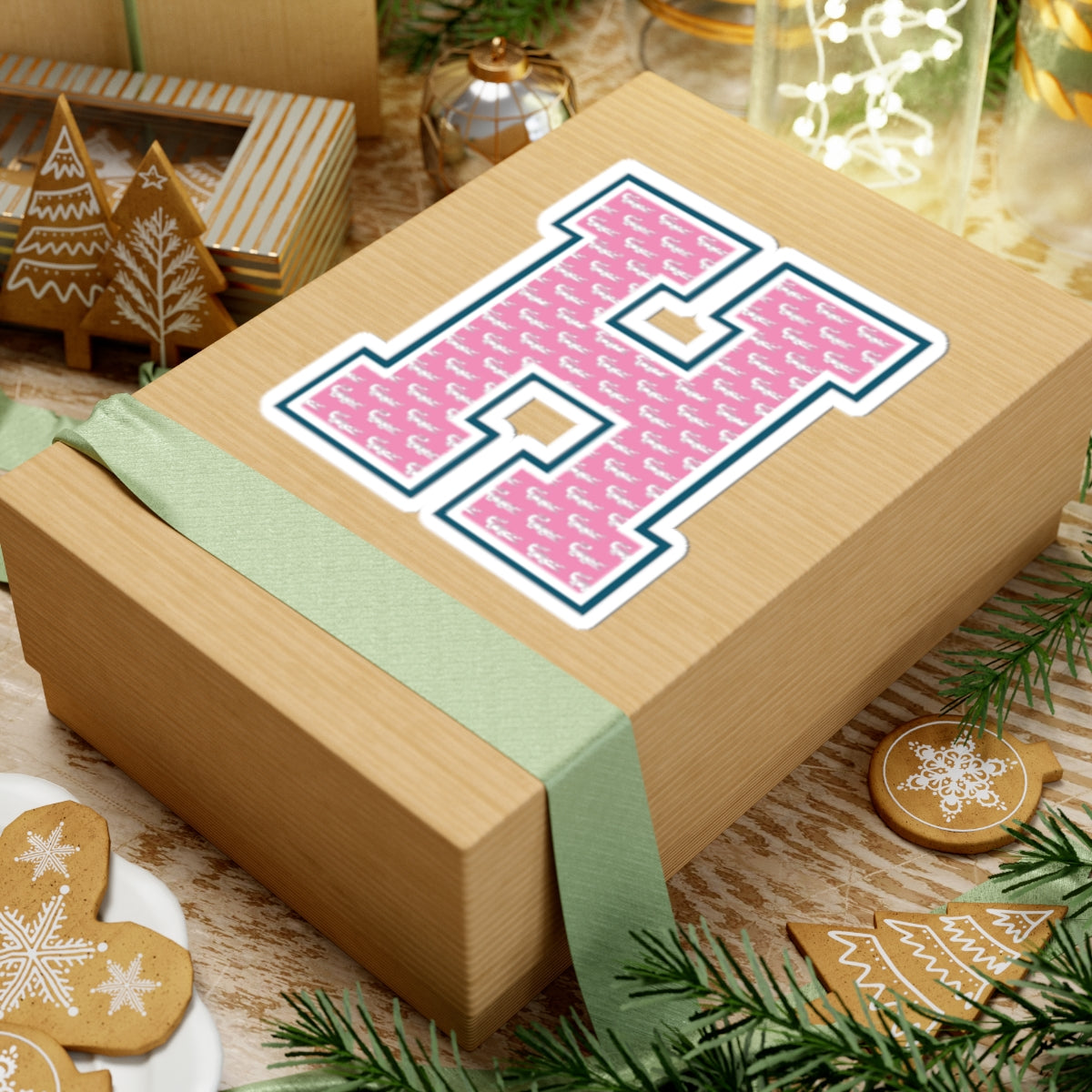 Preppy Letter H Kiss Cut Sticker