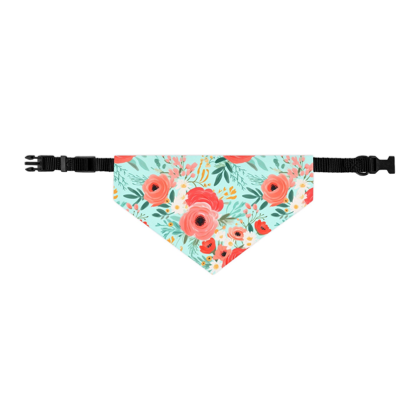 Coral Floral Pet Bandana Collar