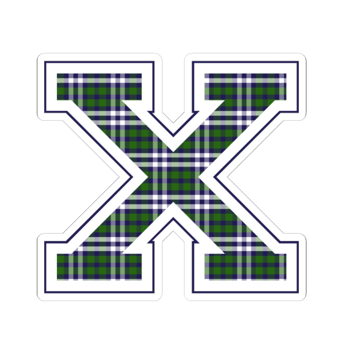 Equestrian Letter X Kiss Cut Sticker
