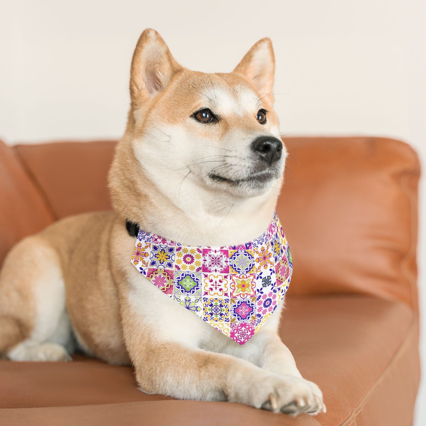Tiled Pet Bandana Collar