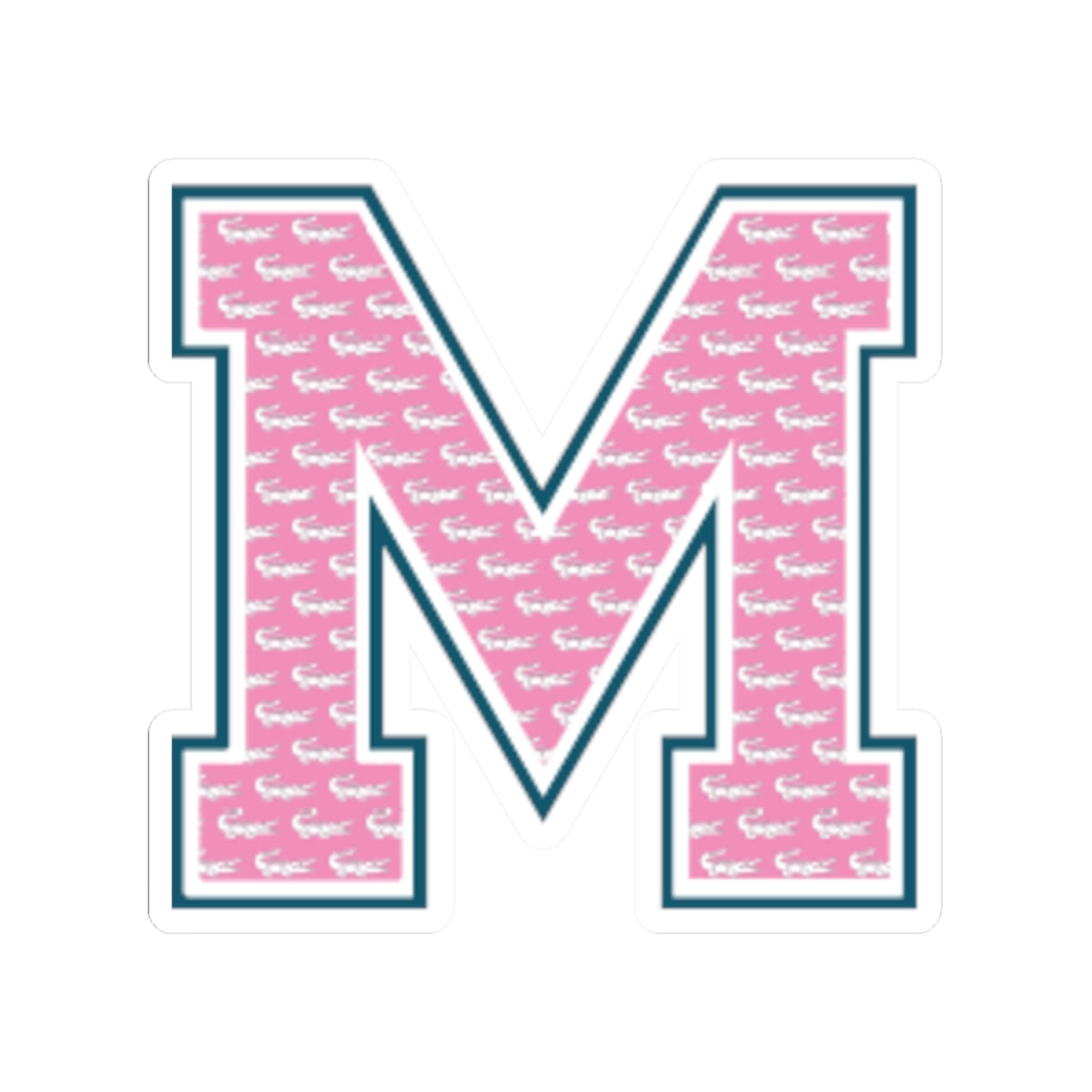 Preppy Letter M Kiss Cut Sticker