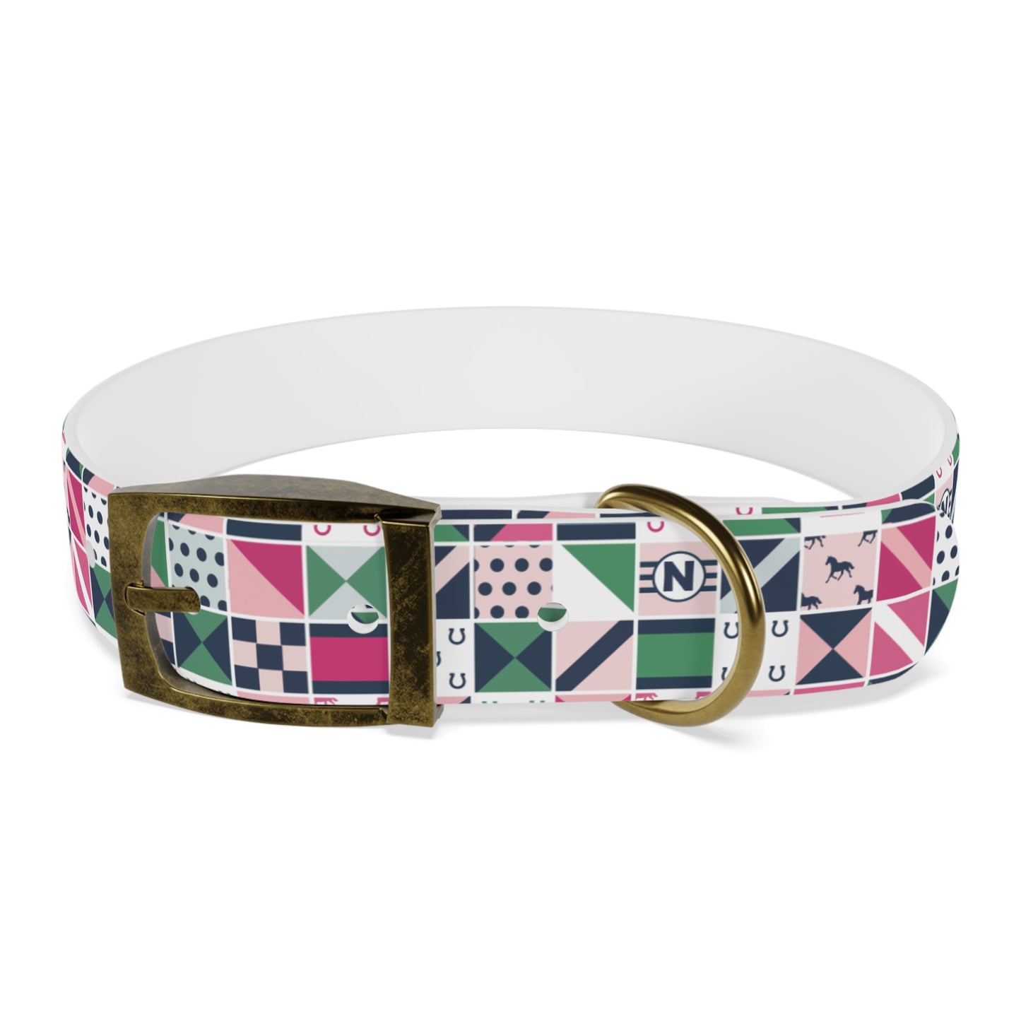 Equestrian Patchwork Dog Collar