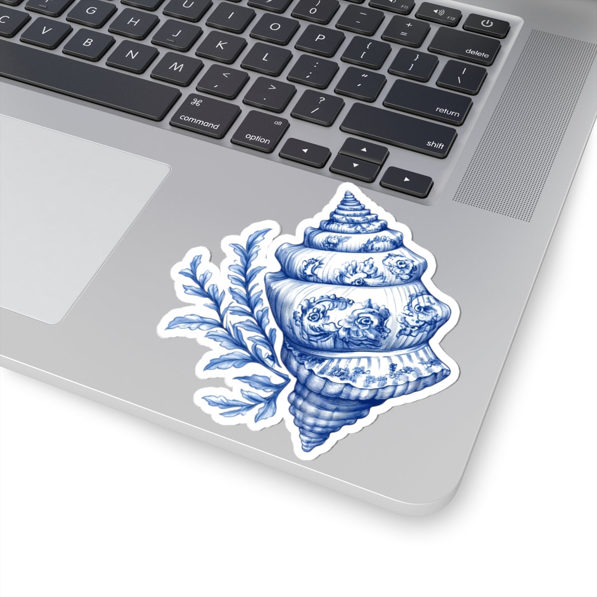 Elegant Shell Kiss-Cut Stickers | Coastal Decor, Laptop Accessories, Gifts for Ocean Lovers, Beach House Decor