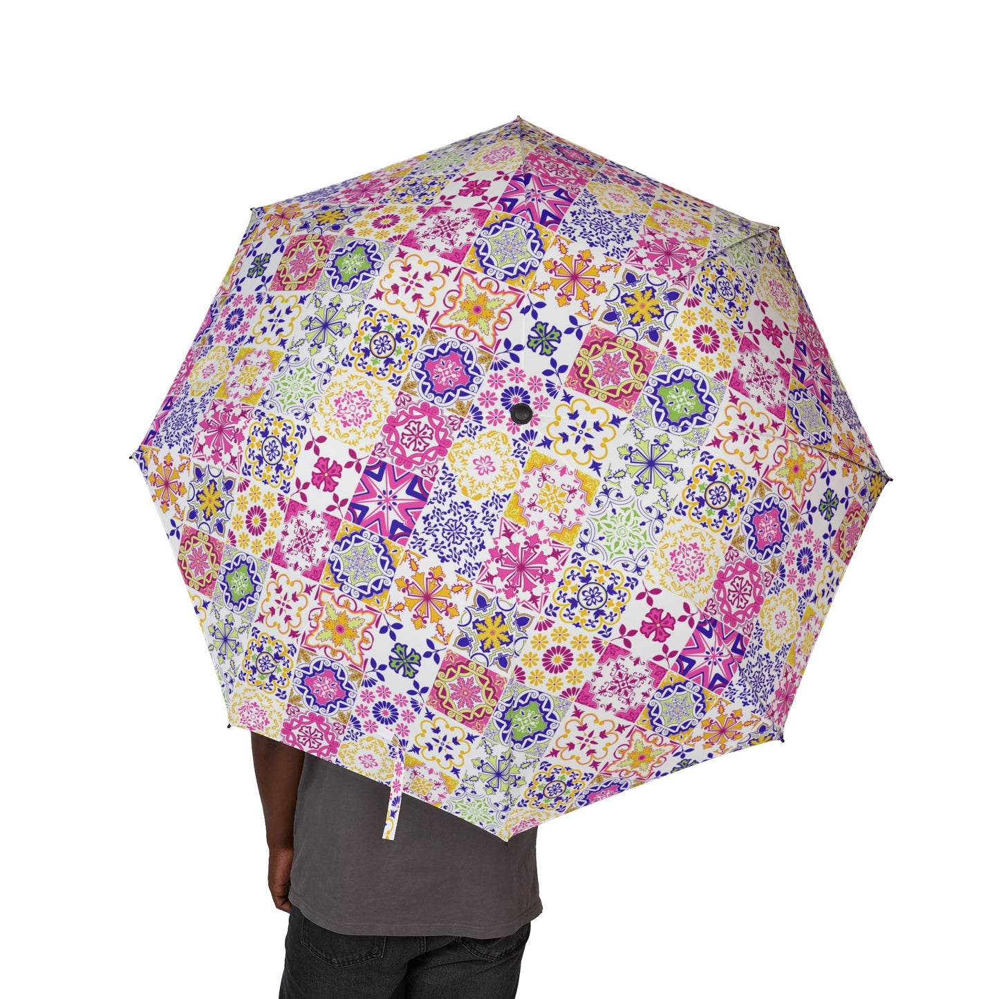 Tiled Semi-Automatic Foldable Umbrella