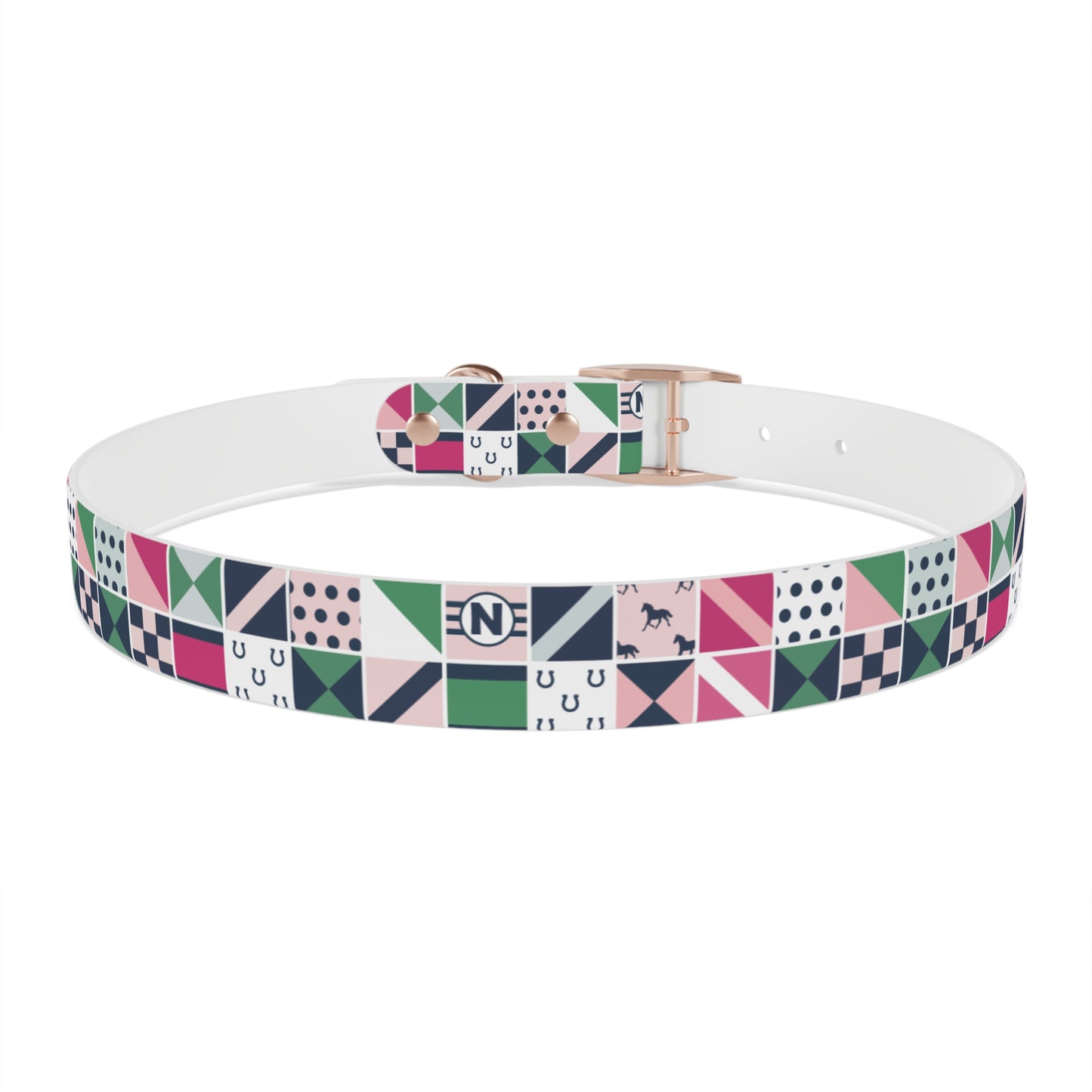 Equestrian Patchwork Dog Collar