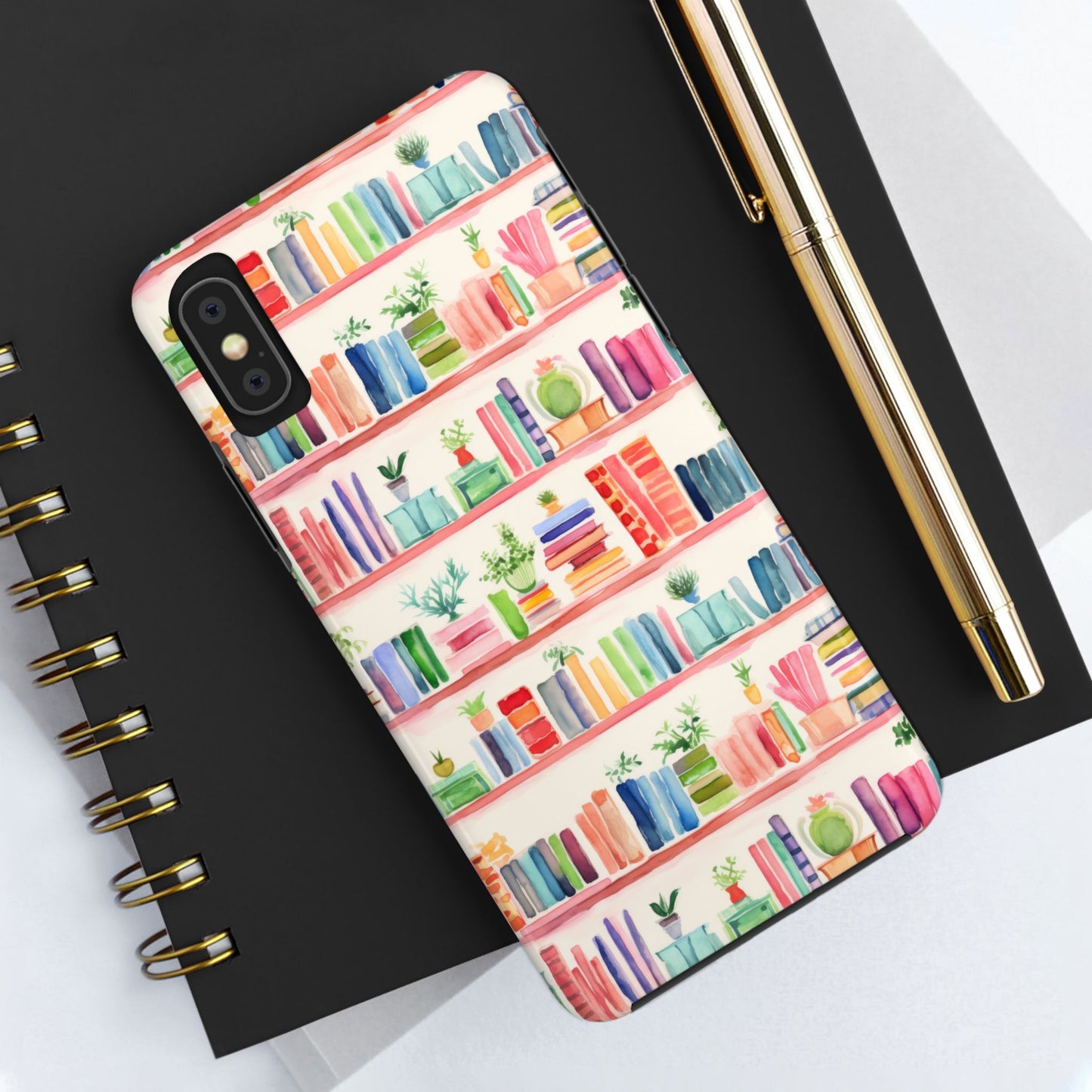 Colorful Bookshelf Tough Phone Cases