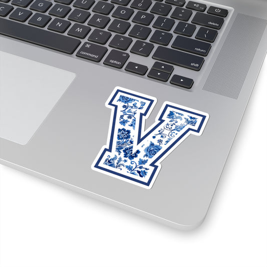 Chinoiserie Letter V Kiss Cut Sticker