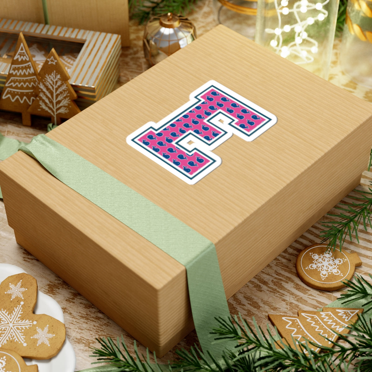 Preppy Letter E Kiss Cut Sticker