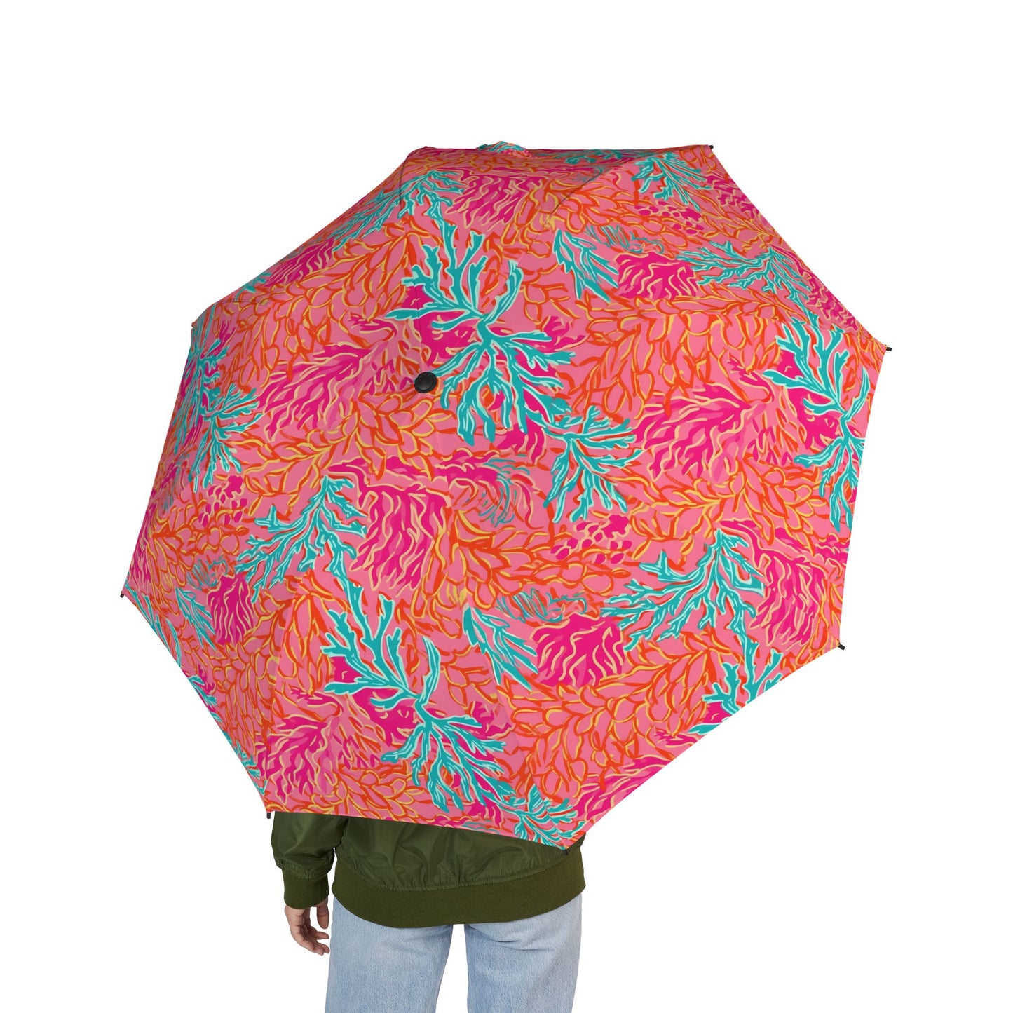 Coral Semi-Automatic Foldable Umbrella