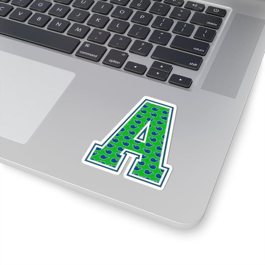 Preppy Letter A Kiss Cut Sticker