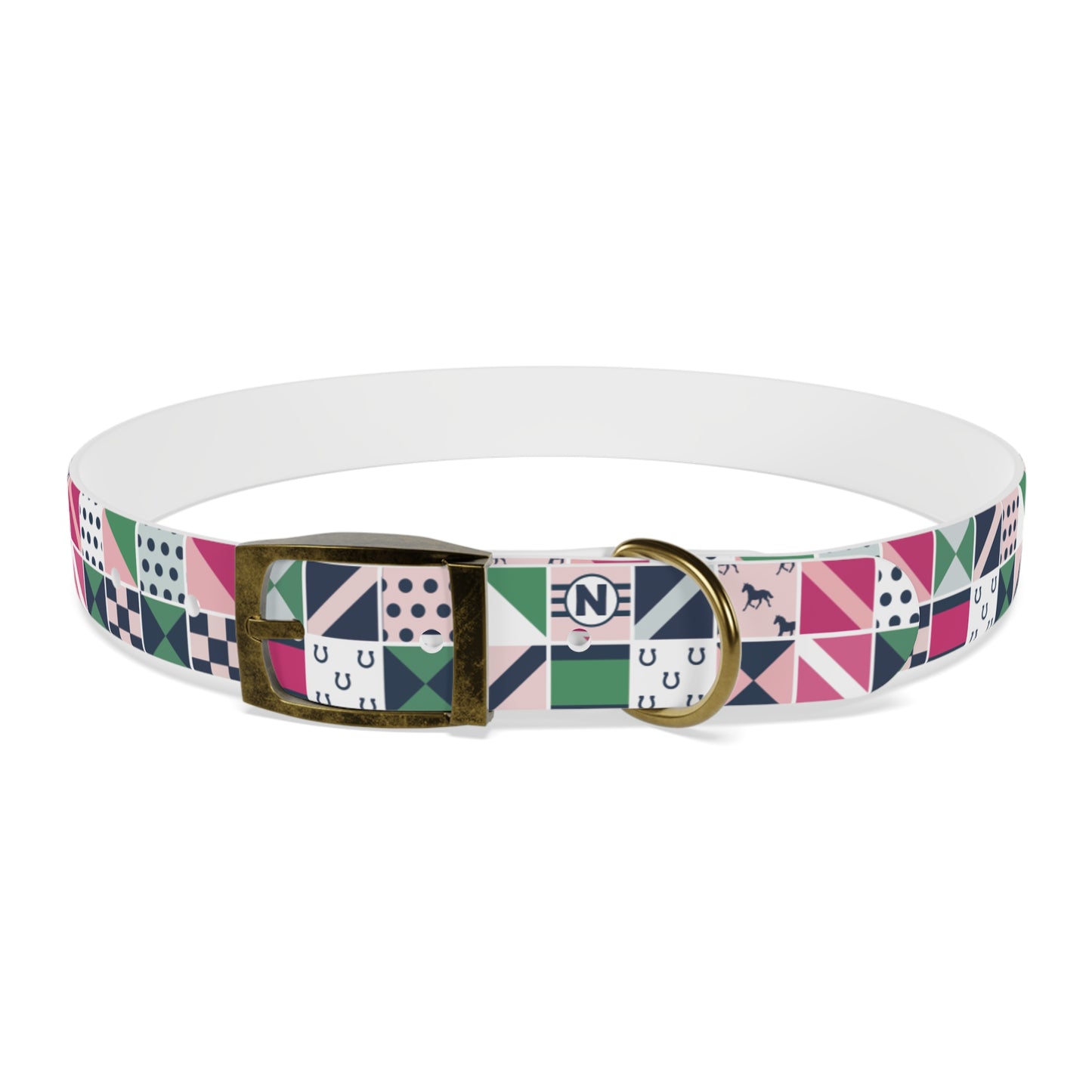 Equestrian Patchwork Dog Collar