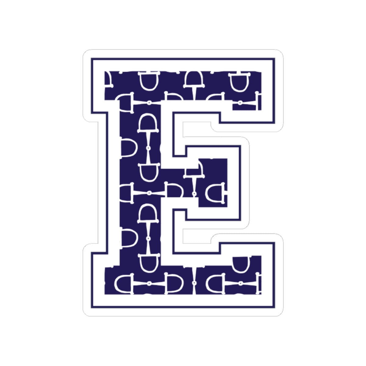Equestrian Letter E Kiss Cut Sticker