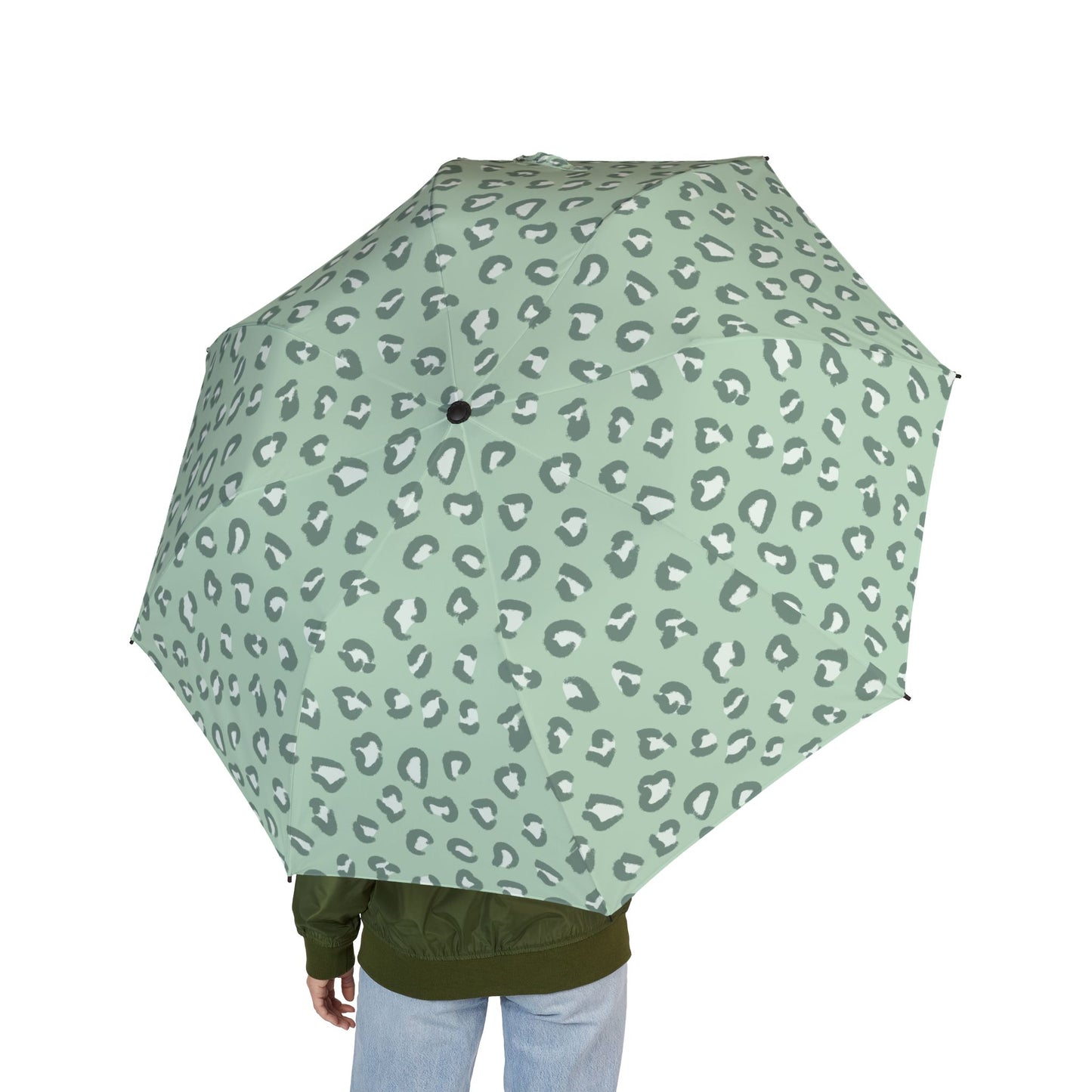 Pastel Leopard Semi-Automatic Foldable Umbrella
