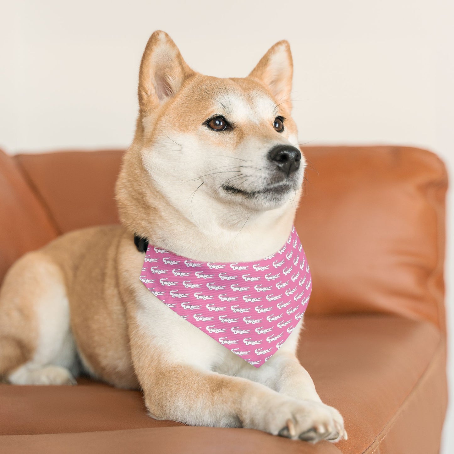 Pink Gators Pet Bandana Collar