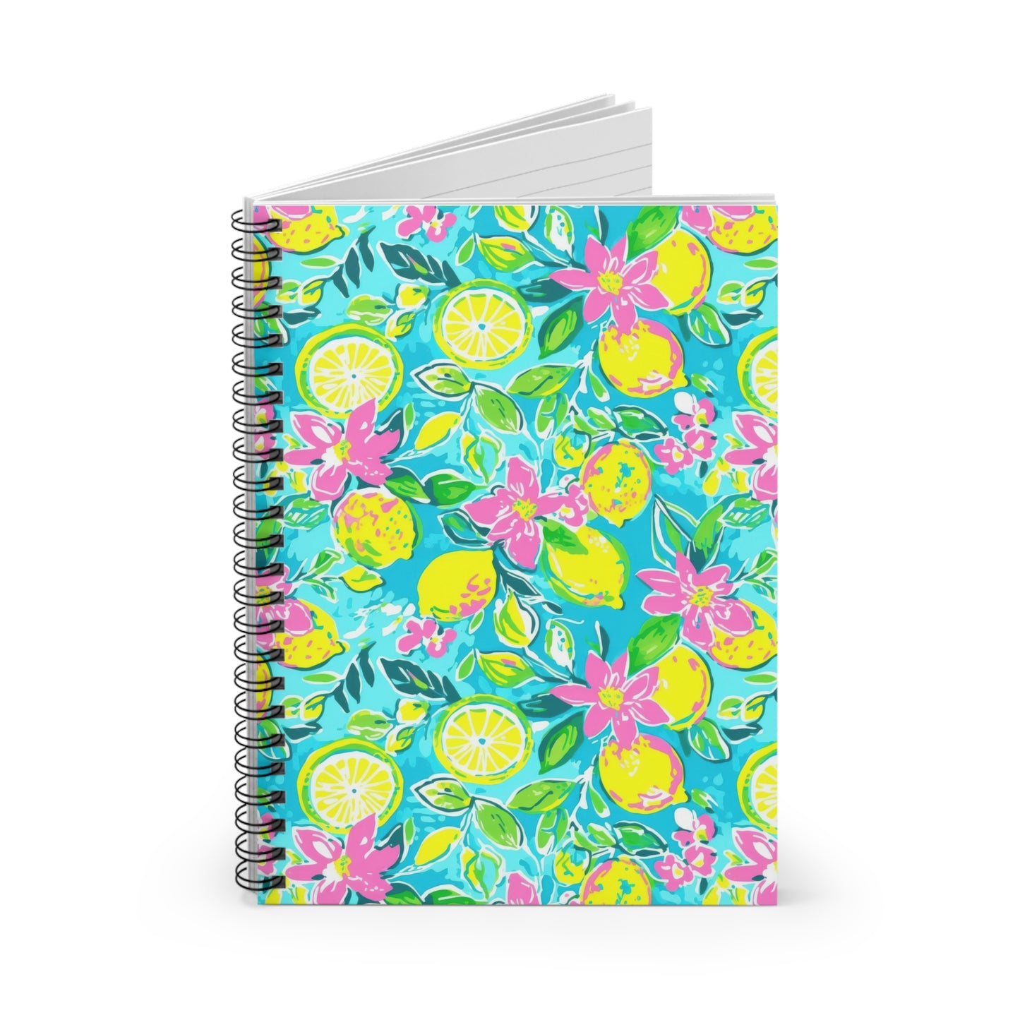 Lemon Floral Spiral Notebook
