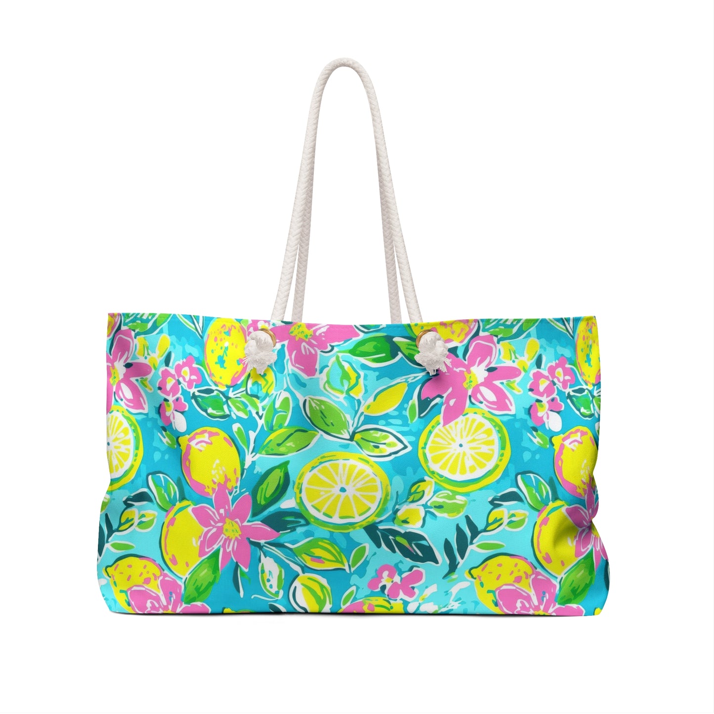Lemon Floral Weekender Bag