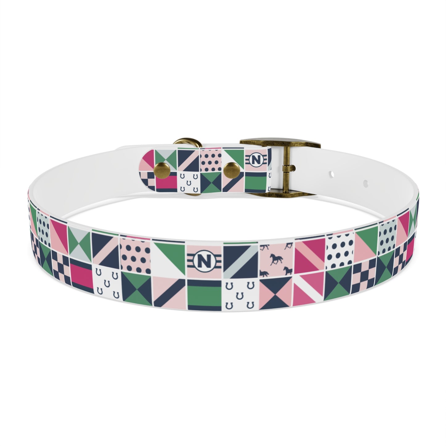 Equestrian Patchwork Dog Collar
