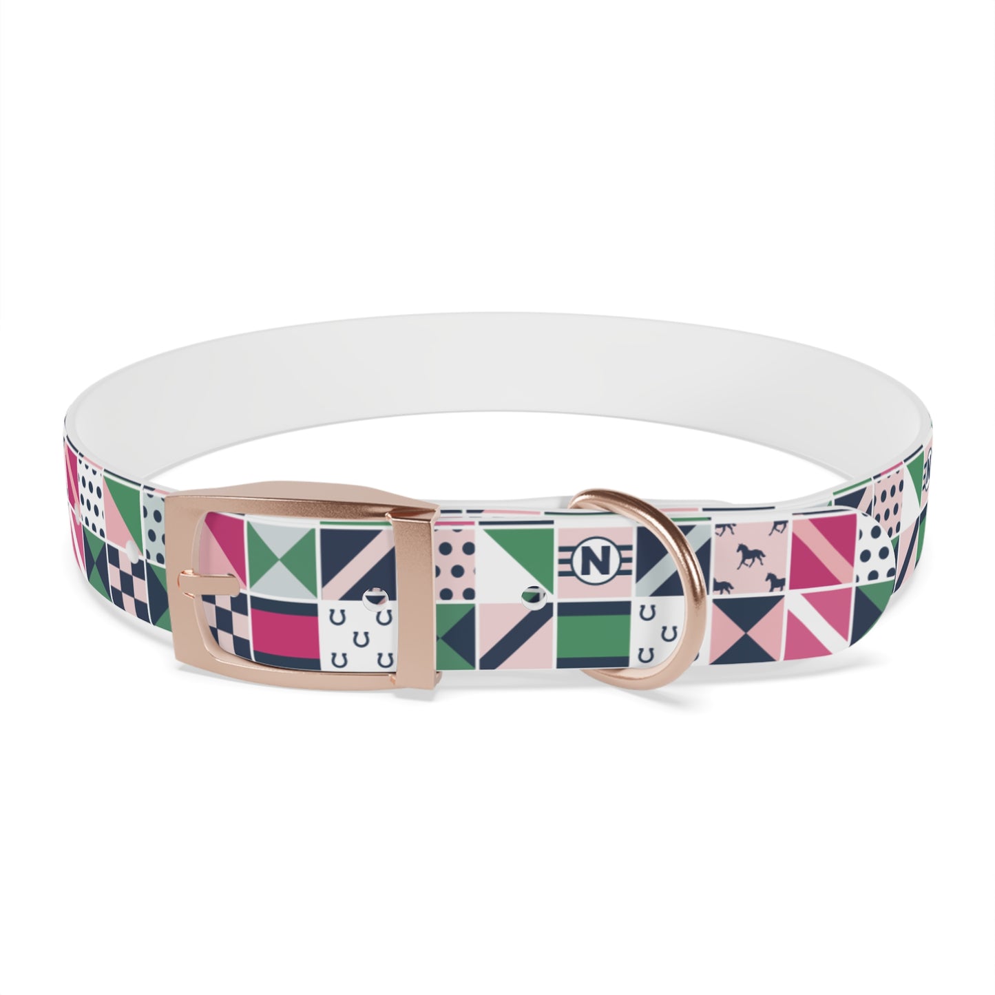 Equestrian Patchwork Dog Collar