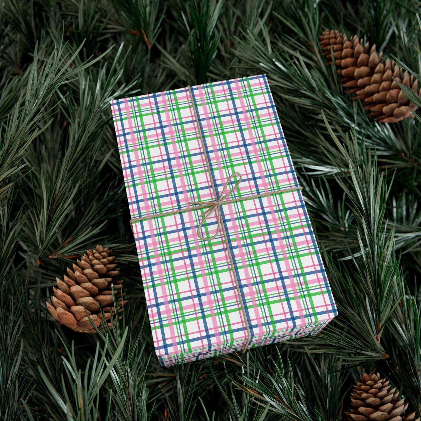 Pink Plaid Pattern Gift Wrap