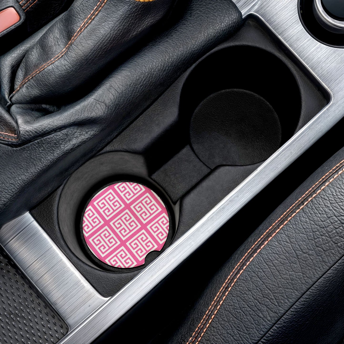 Chinoiserie Fuchsia Soapstone Car Coaster