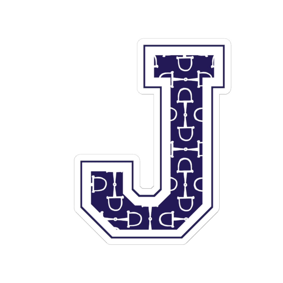 Equestrian Letter J Kiss Cut Sticker