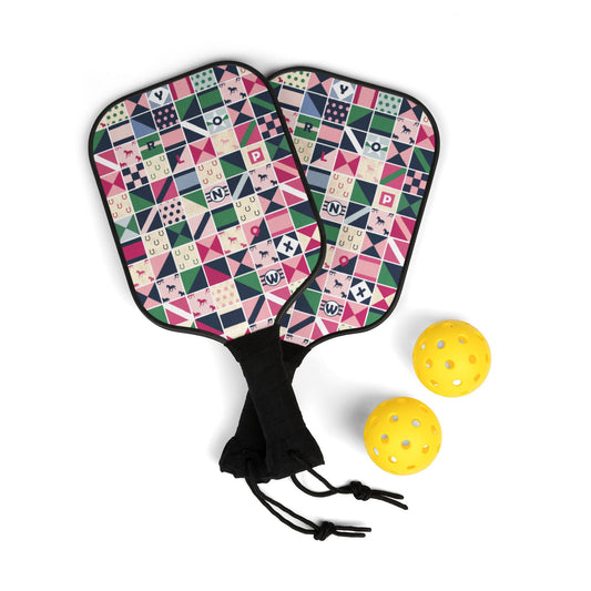 Equestrian Patchwork Pickleball Paddle Set