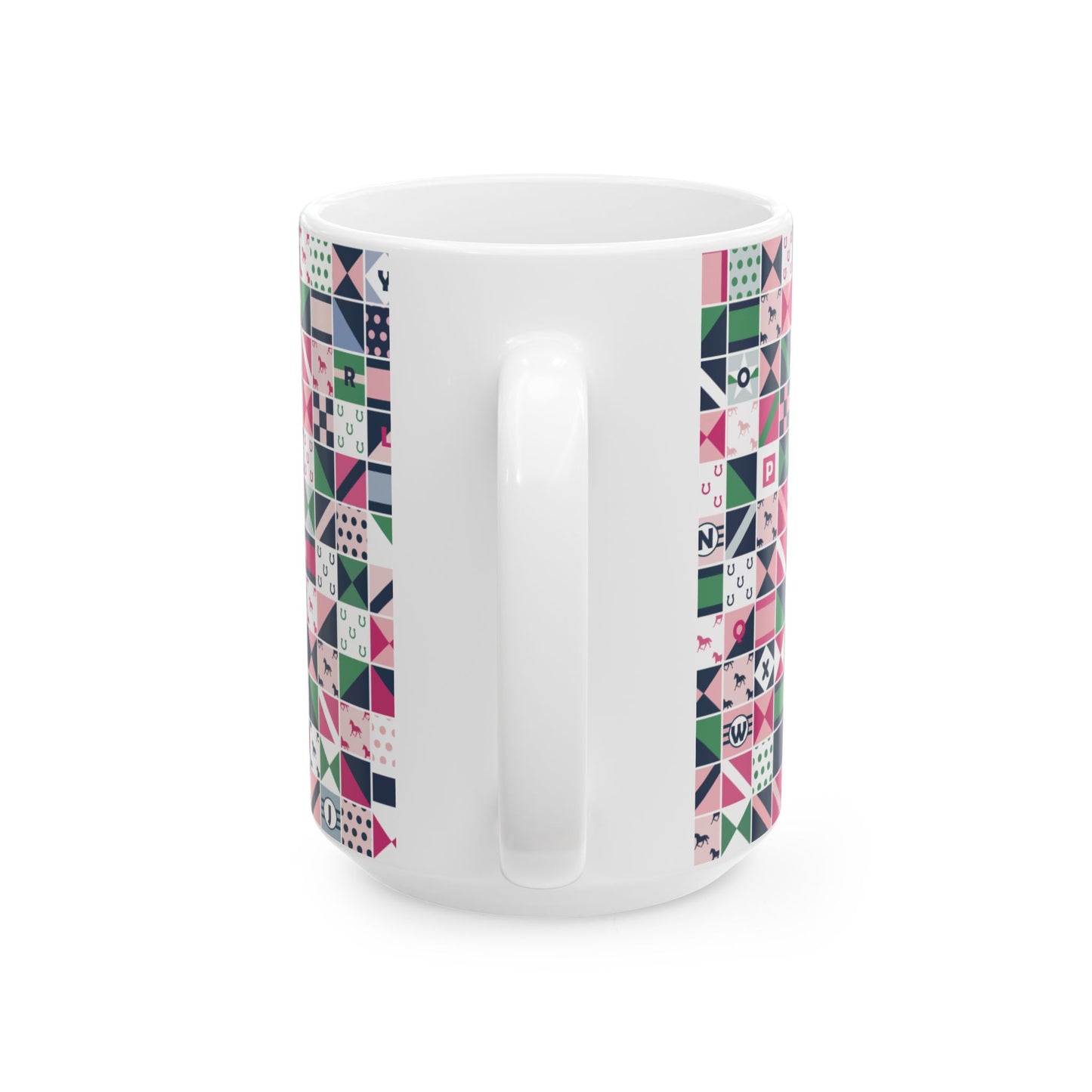 Equestrian Patchwork Ceramic Mug