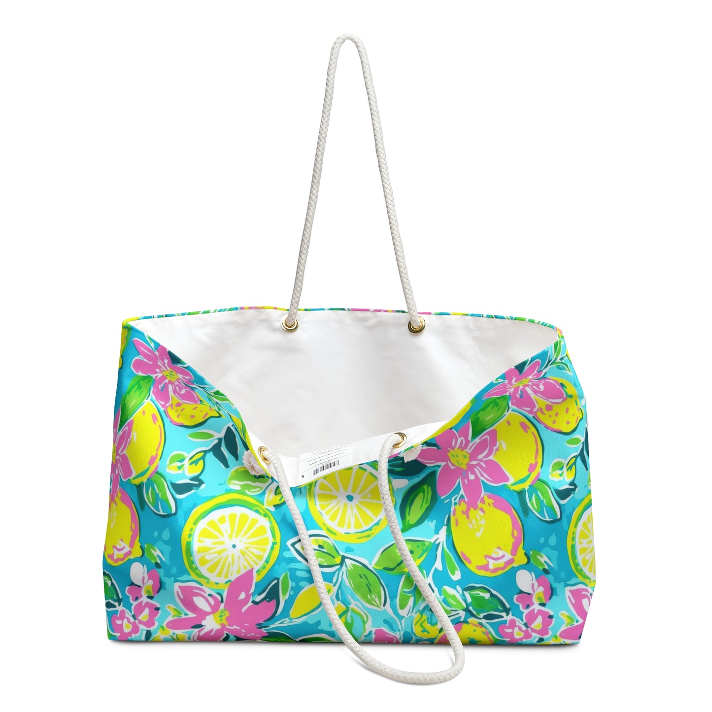 Lemon Floral Weekender Bag