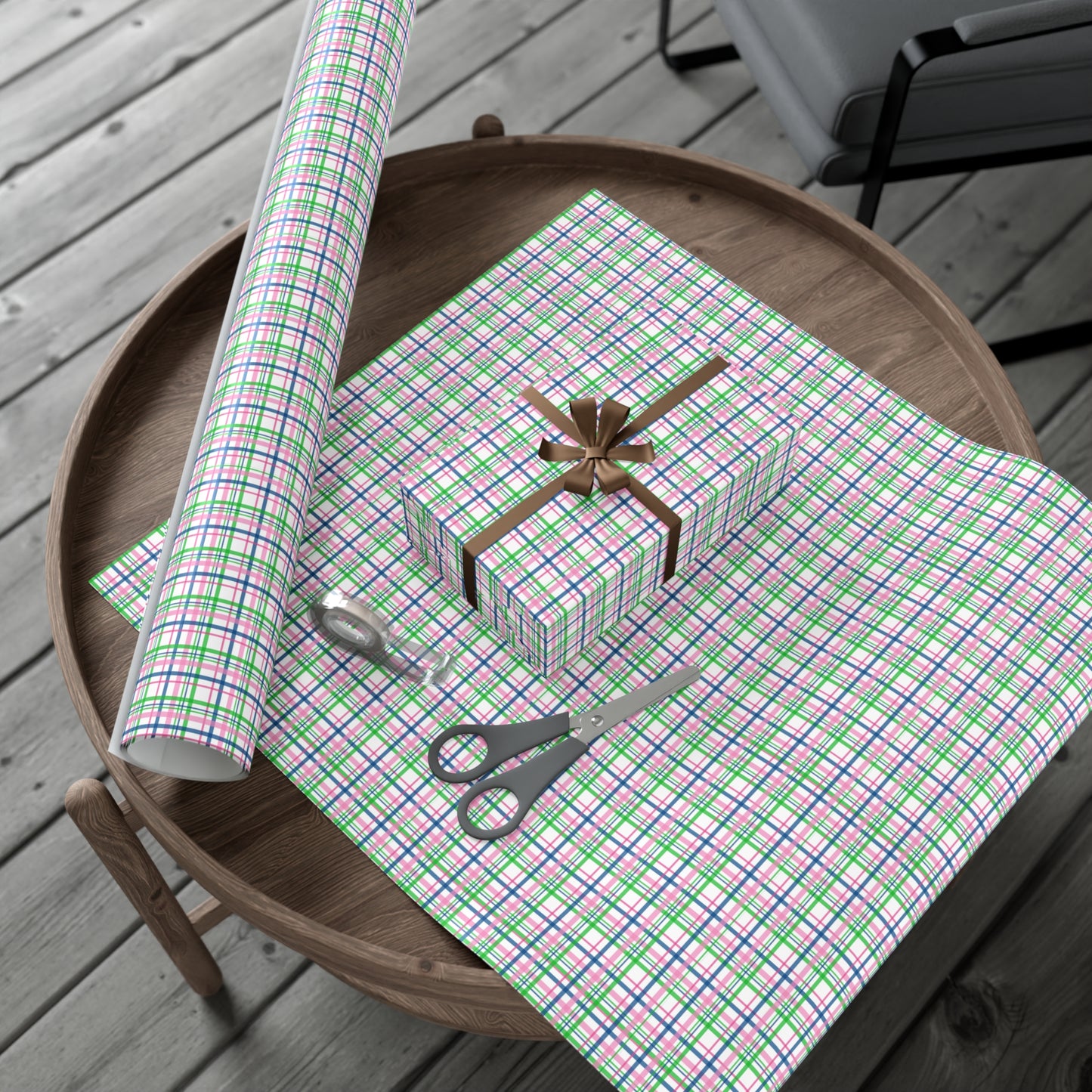 Pink Plaid Pattern Gift Wrap