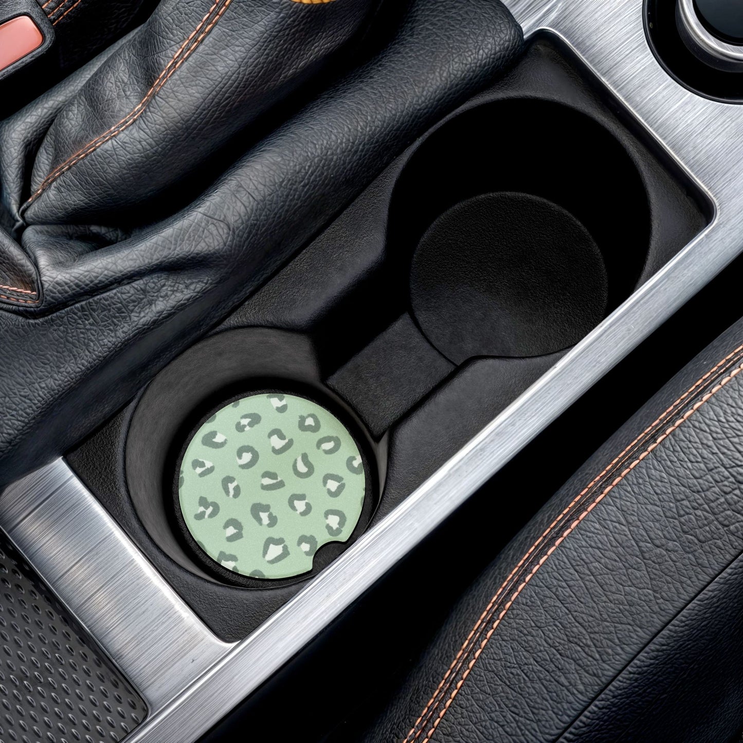 Pastel Leopard Soapstone Car Coaster