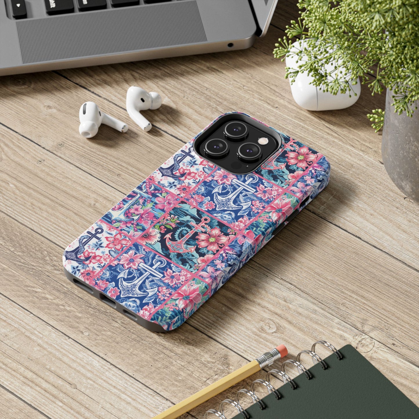 Floral Anchors Tough Phone Case