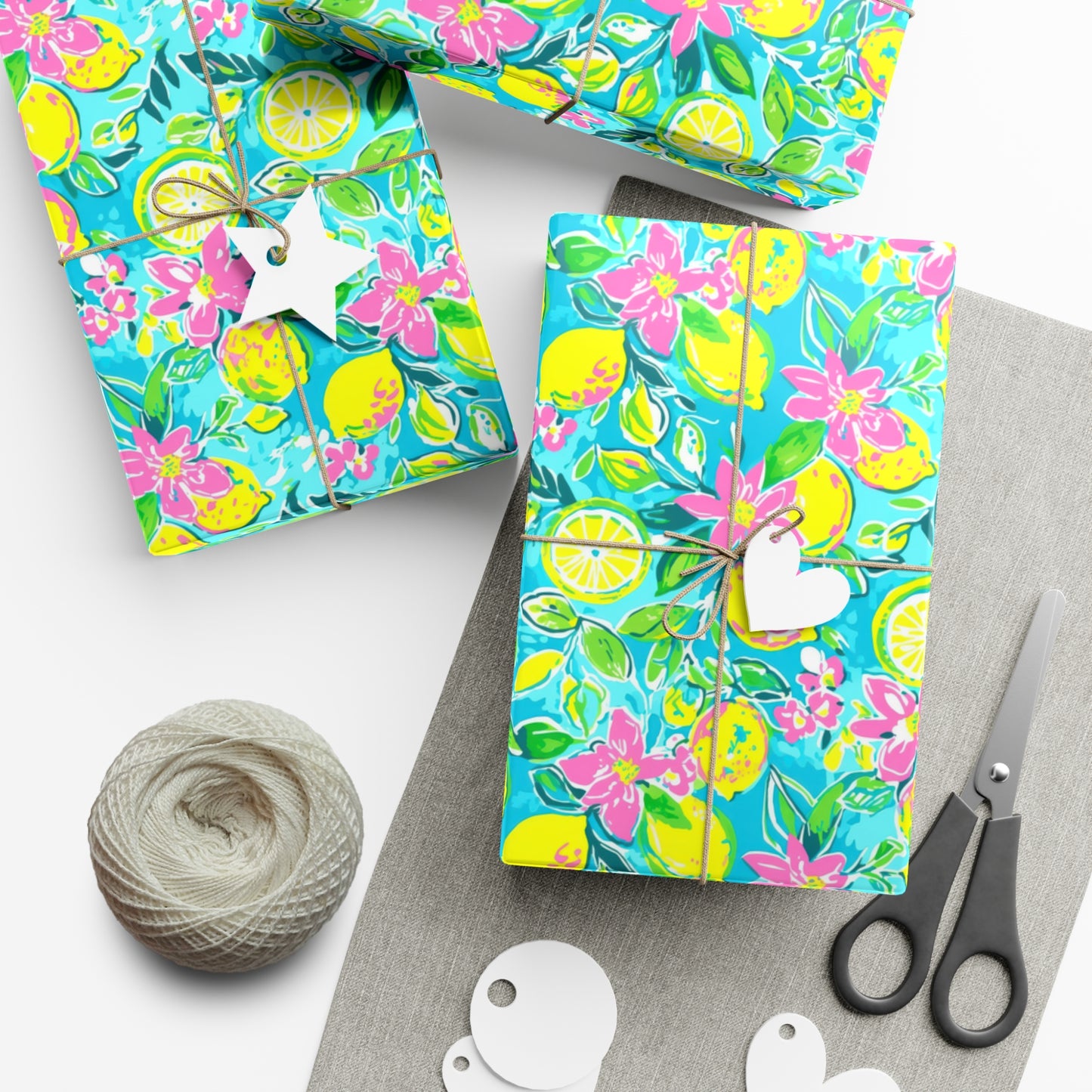 Lemon Floral Gift Wrap