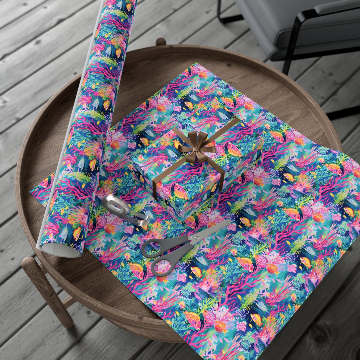 Watercolor Fish Pattern Gift Wrap