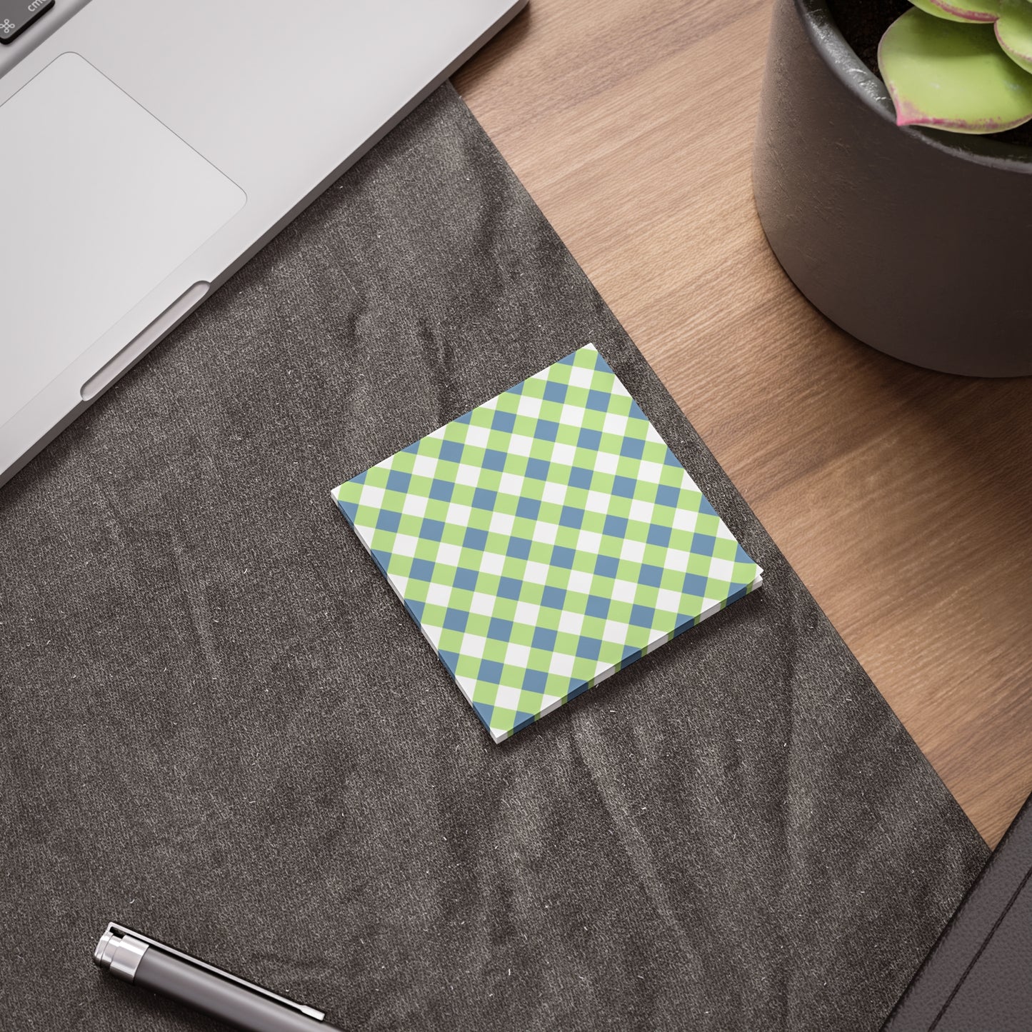 Preppy Green and Navy Gingham Post-it® Note Pads