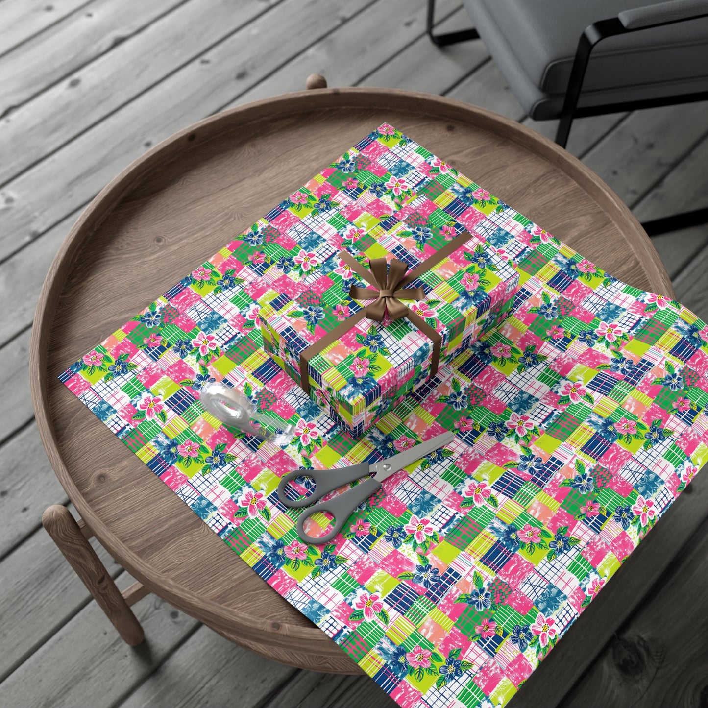 Tropical Madras Pattern Gift Wrap