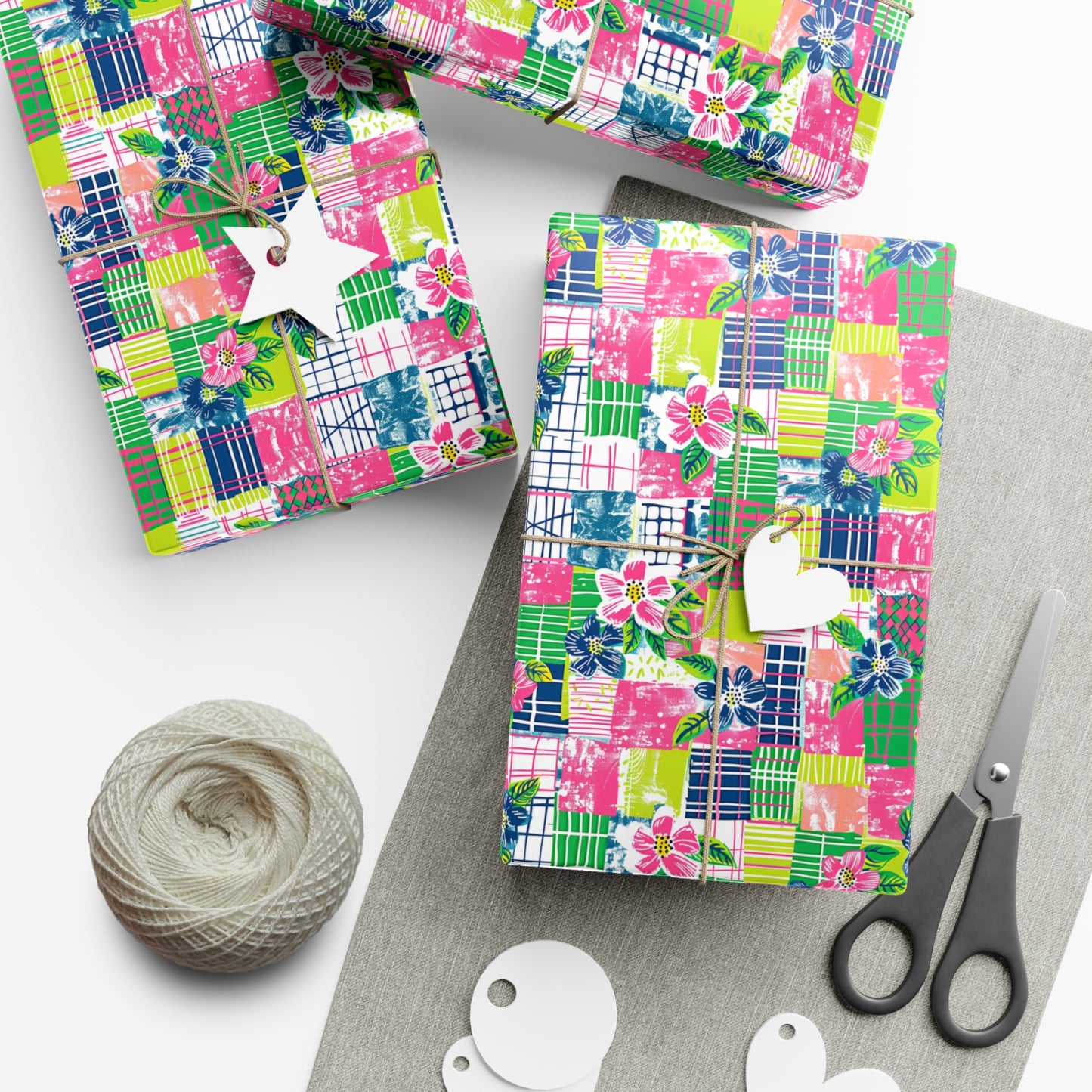 Tropical Madras Pattern Gift Wrap