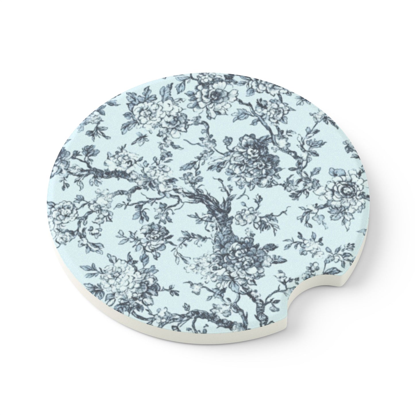Blue Toile Soapstone Car Coaster