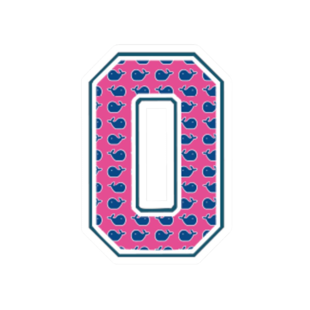 Preppy Letter O Kiss Cut Sticker