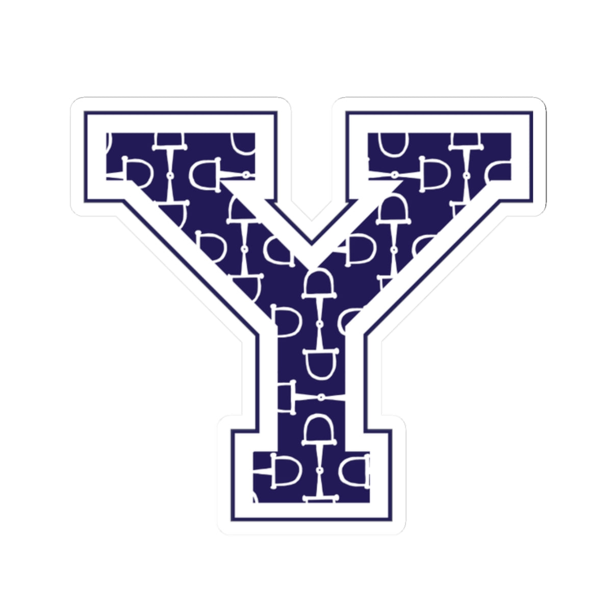 Equestrian Letter Y Kiss Cut Sticker