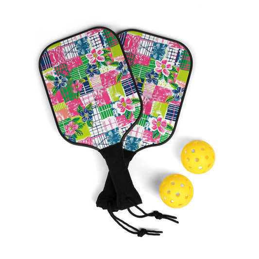 Tropical Madras Pickleball Paddle Set