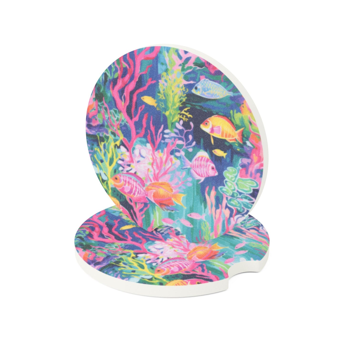Watercolor Fish Soapstone Car Coaster