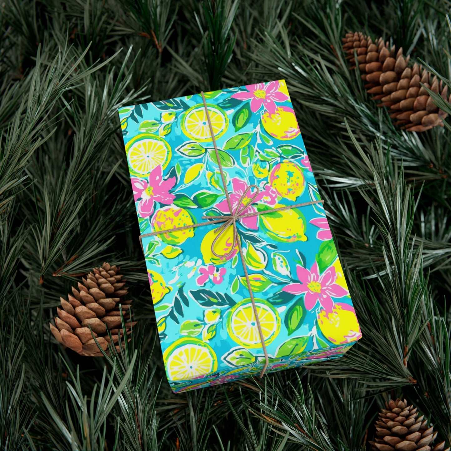 Lemon Floral Gift Wrap