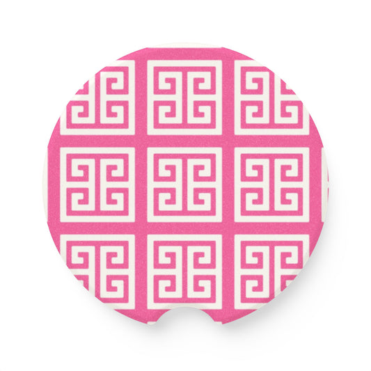 Chinoiserie Fuchsia Soapstone Car Coaster