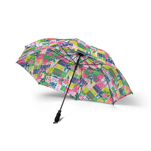 Tropical Madras Semi-Automatic Foldable Umbrella