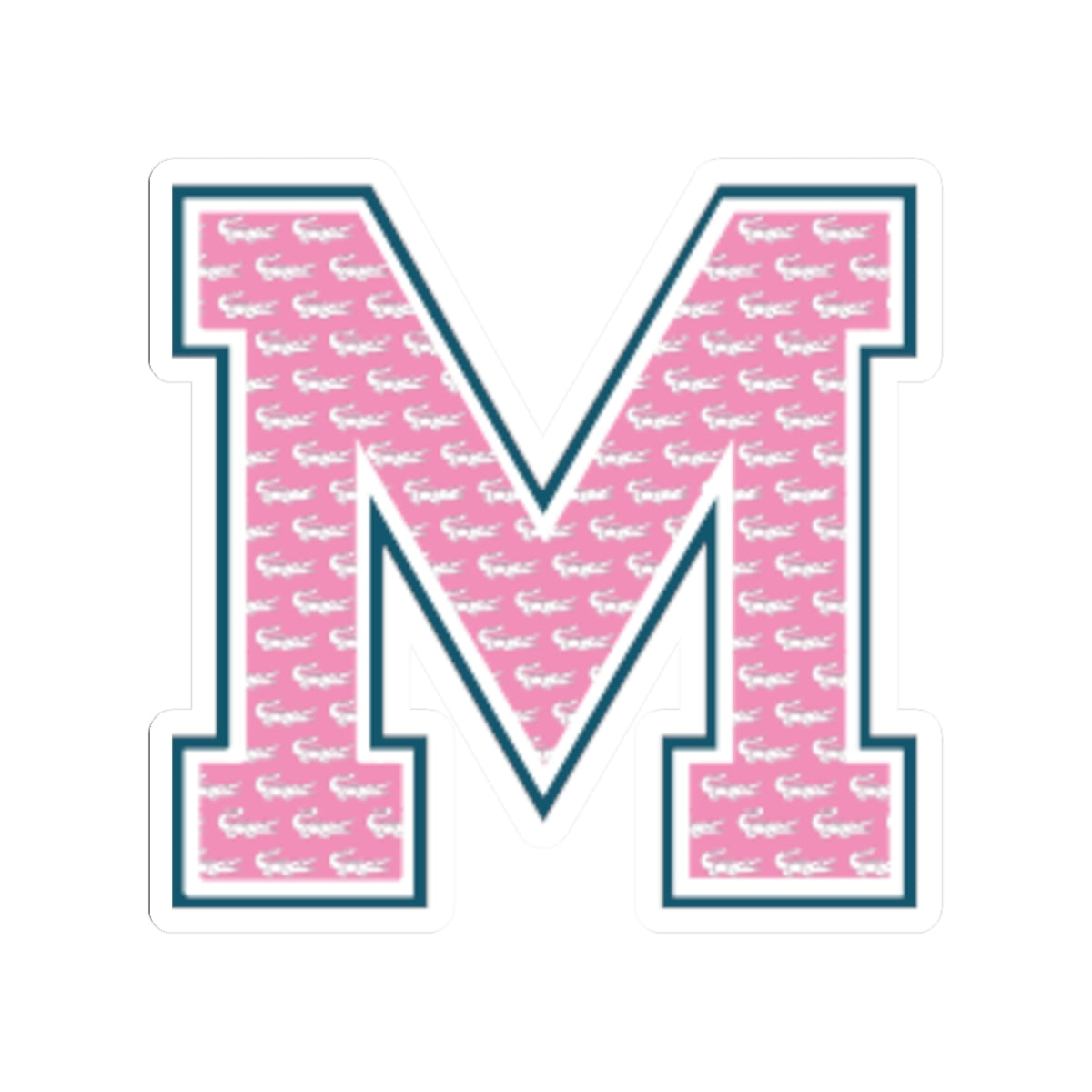 Preppy Letter M Kiss Cut Sticker