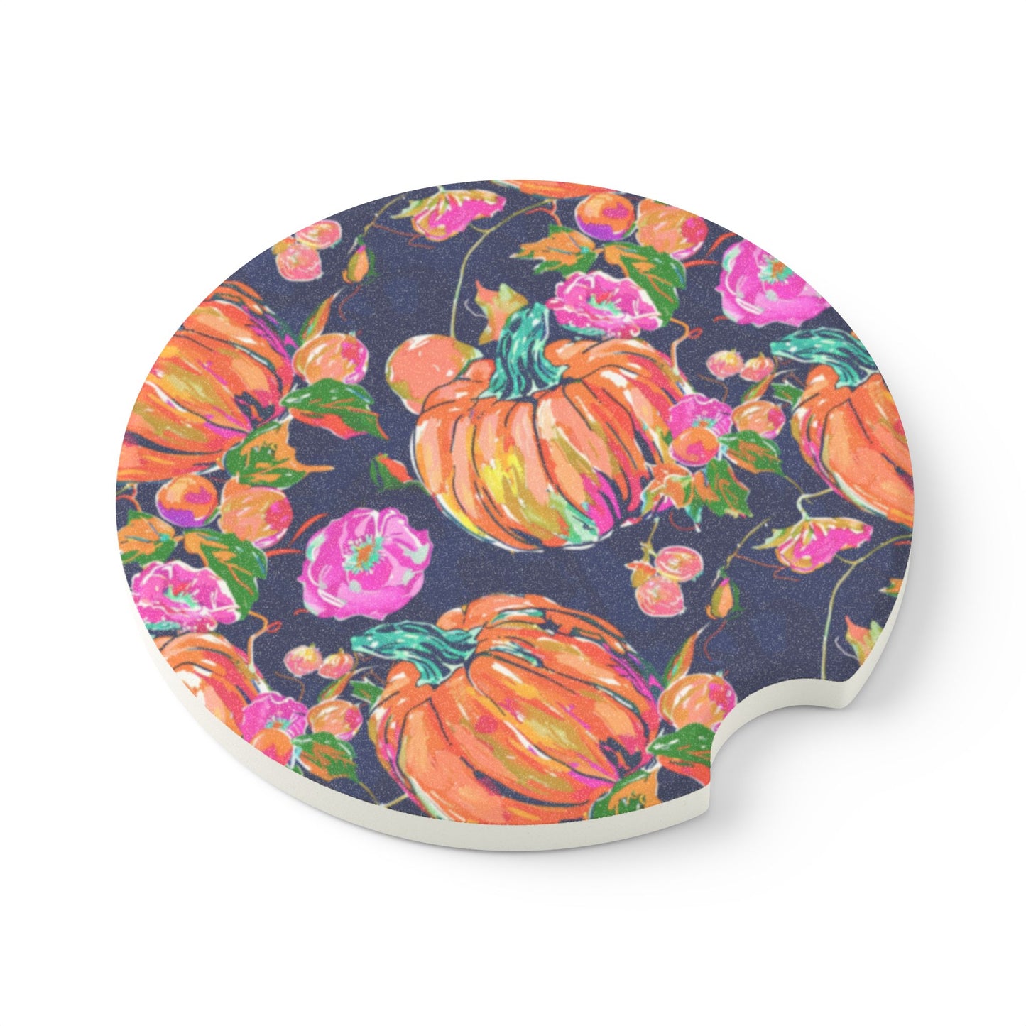 Fall Pumpkins Soapstone Car Coaster