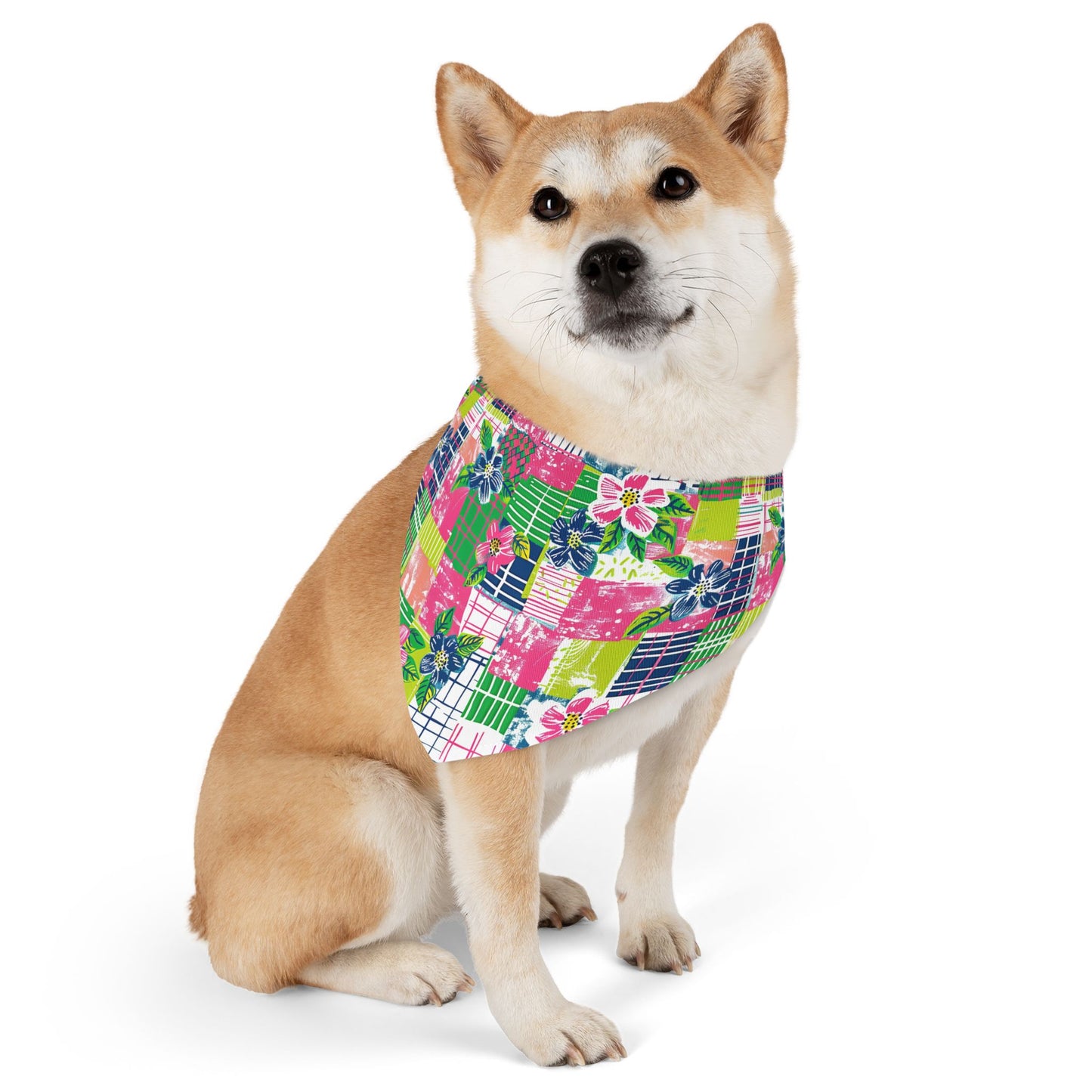 Tropical Madras Pet Bandana Collar
