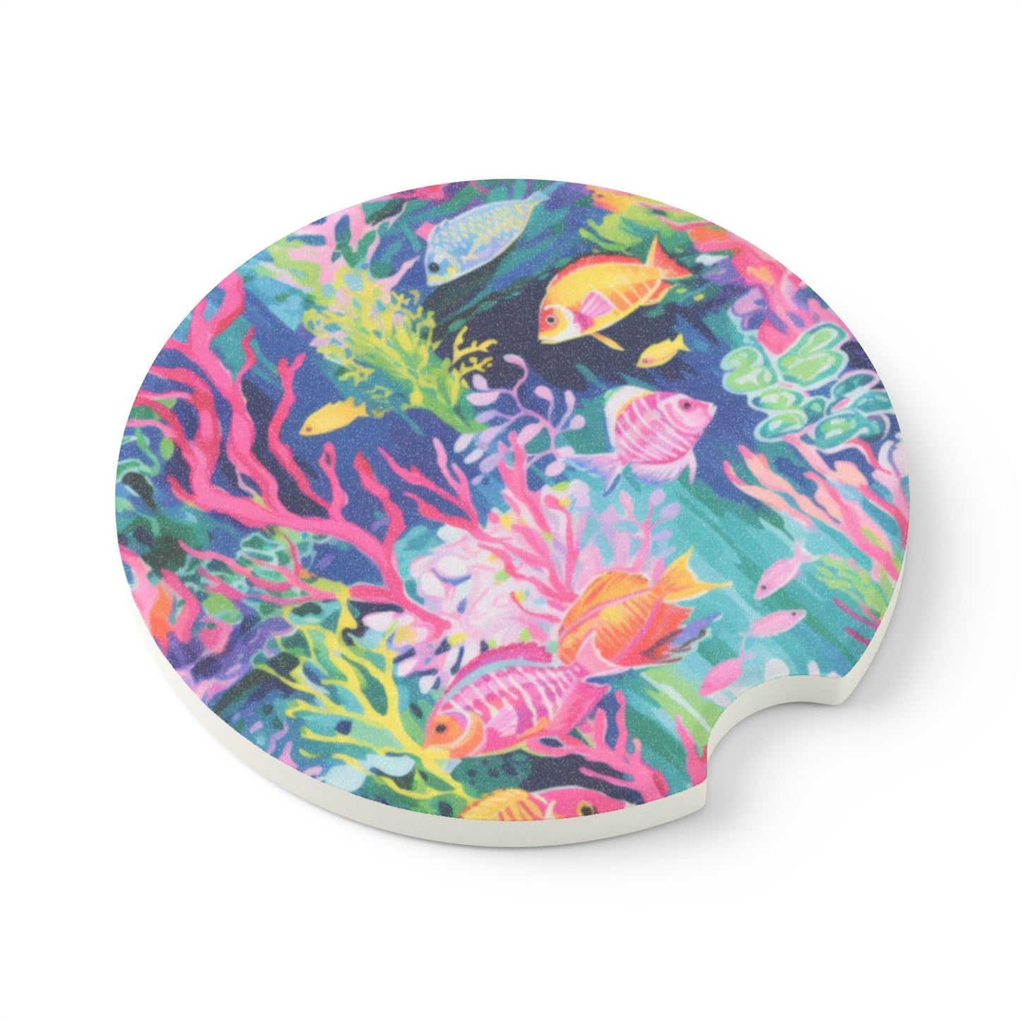Watercolor Fish Soapstone Car Coaster